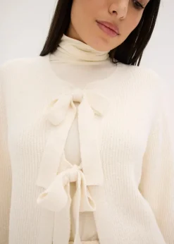 bonprix Pullover & Strickjacken|Strickmode^Strickjacke aus Baumwoll-Mix wollweiß
