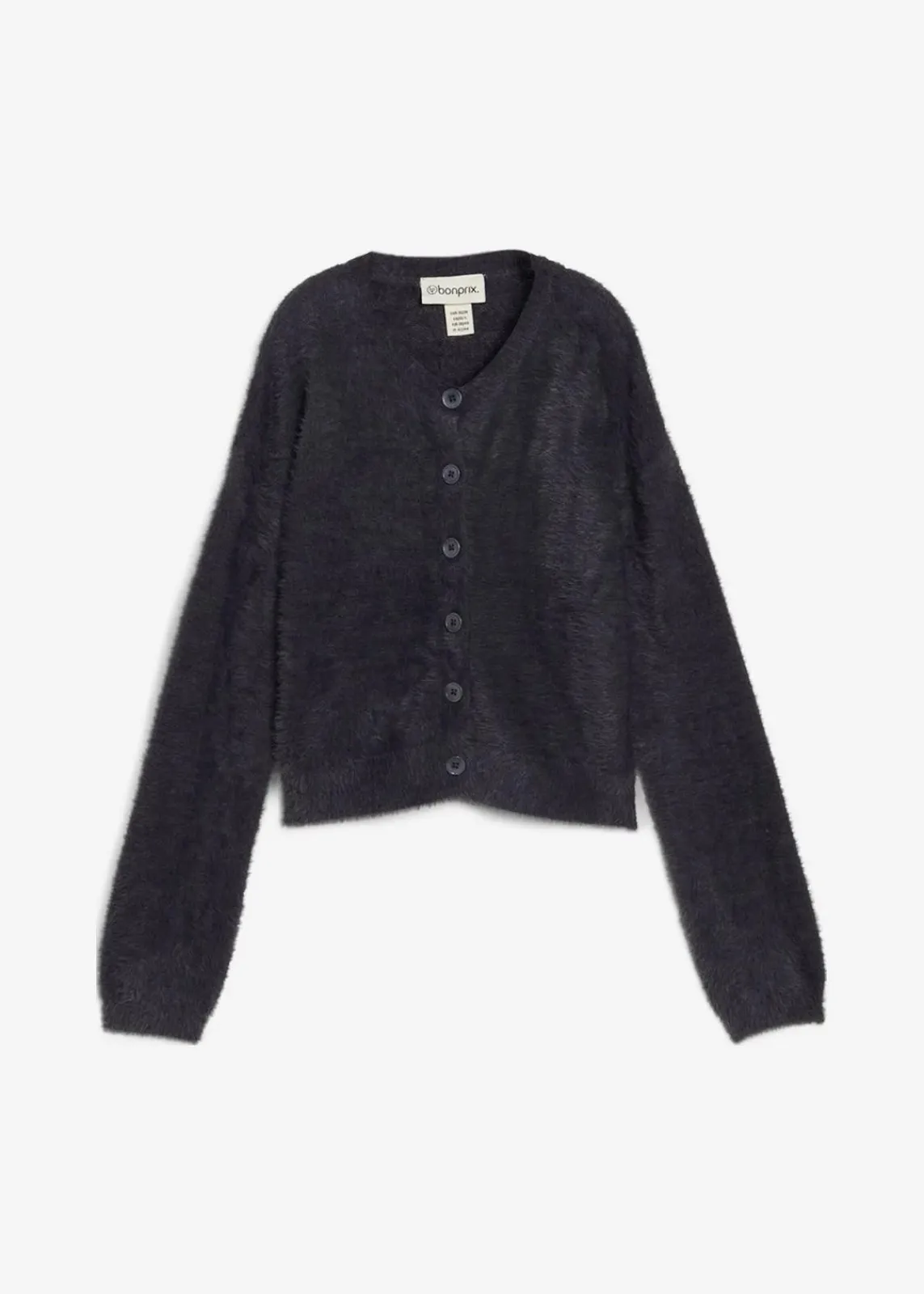 bonprix Bekleidung·Umstandsmode|Bekleidung·Jeans^Strickjacke aus Federgarn-Viskose-Mix anthrazit meliert