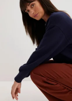 bonprix Bekleidung·Umstandsmode|Pullover & Strickjacken^Strickjacke aus reiner Baumwolle dunkelblau