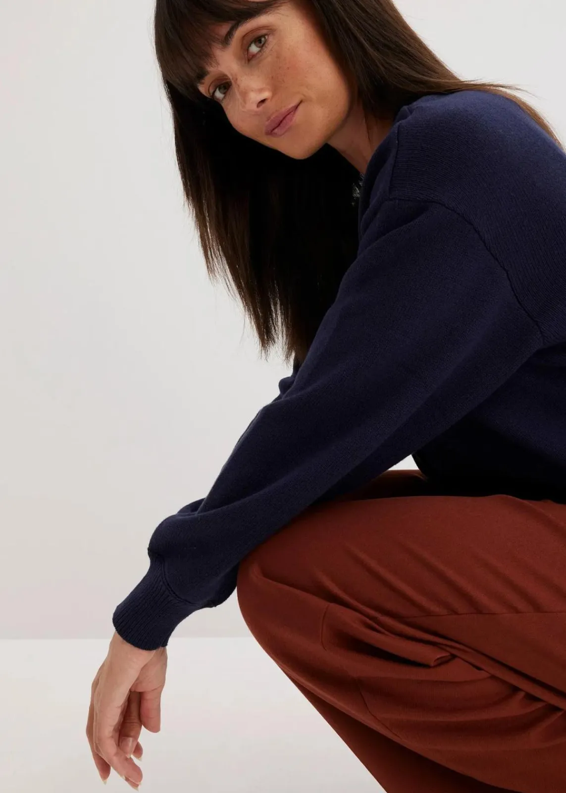 bonprix Bekleidung·Umstandsmode|Pullover & Strickjacken^Strickjacke aus reiner Baumwolle dunkelblau