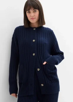 bonprix Bekleidung·Umstandsmode|Bekleidung·Jeans^Strickjacke aus softem Viskose-Mix dunkelblau