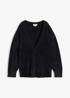 bonprix Pullover & Strickjacken|Strickmode^Strickjacke aus Viskose-Mix schwarz