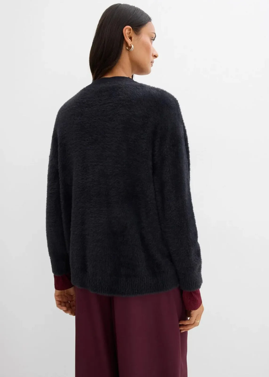 bonprix Pullover & Strickjacken|Strickmode^Strickjacke aus Viskose-Mix schwarz