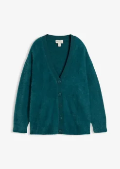 bonprix Bekleidung·Umstandsmode|Bekleidung·Jeans^Strickjacke aus Viskose-Mix petrolgrün