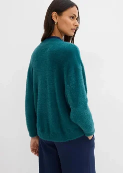 bonprix Bekleidung·Umstandsmode|Bekleidung·Jeans^Strickjacke aus Viskose-Mix petrolgrün