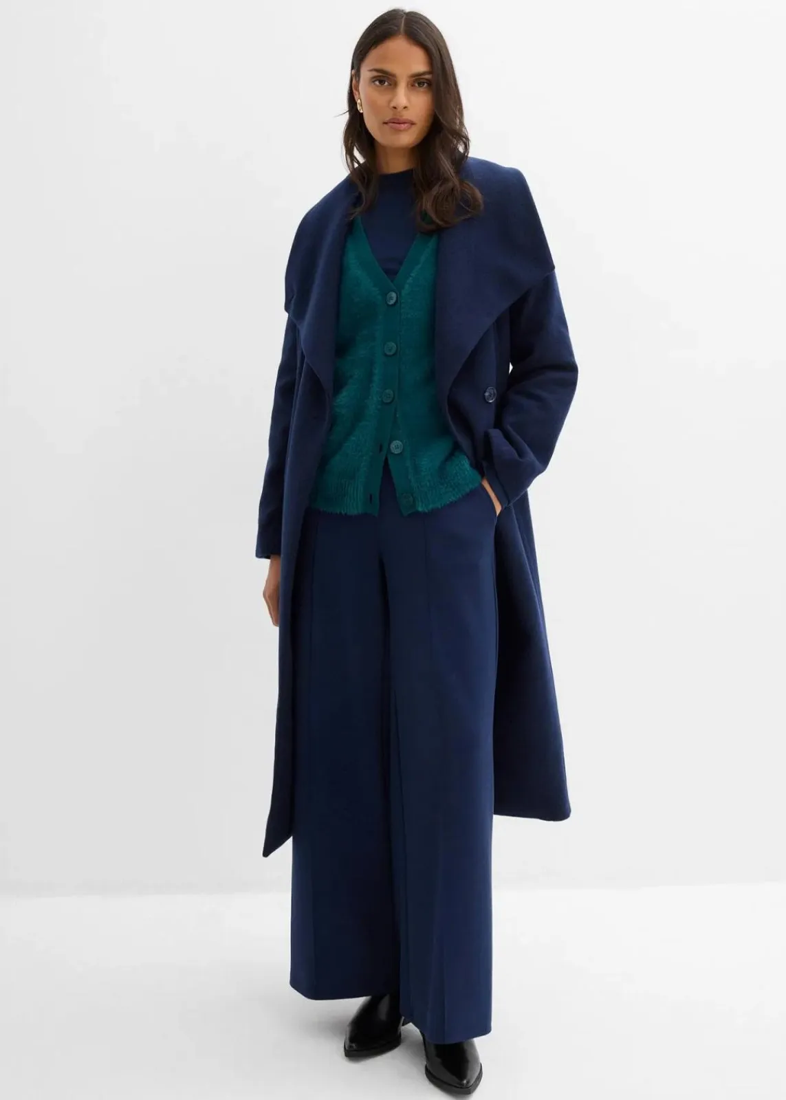 bonprix Bekleidung·Umstandsmode|Bekleidung·Jeans^Strickjacke aus Viskose-Mix petrolgrün