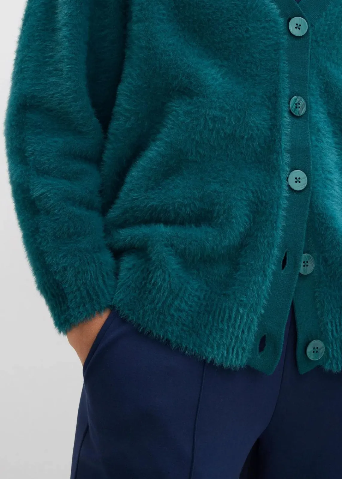 bonprix Bekleidung·Umstandsmode|Bekleidung·Jeans^Strickjacke aus Viskose-Mix petrolgrün