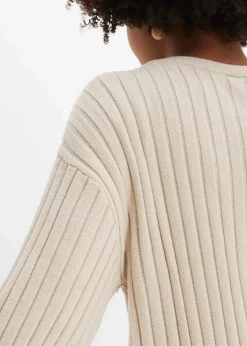 bonprix Bekleidung·Umstandsmode|Strickmode^Strickjacke aus Viskose-Mix steingrau
