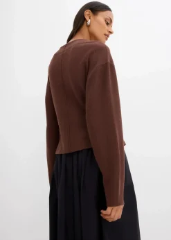 bonprix Pullover & Strickjacken|Strickmode^Strickjacke aus Viskose-Mix braun