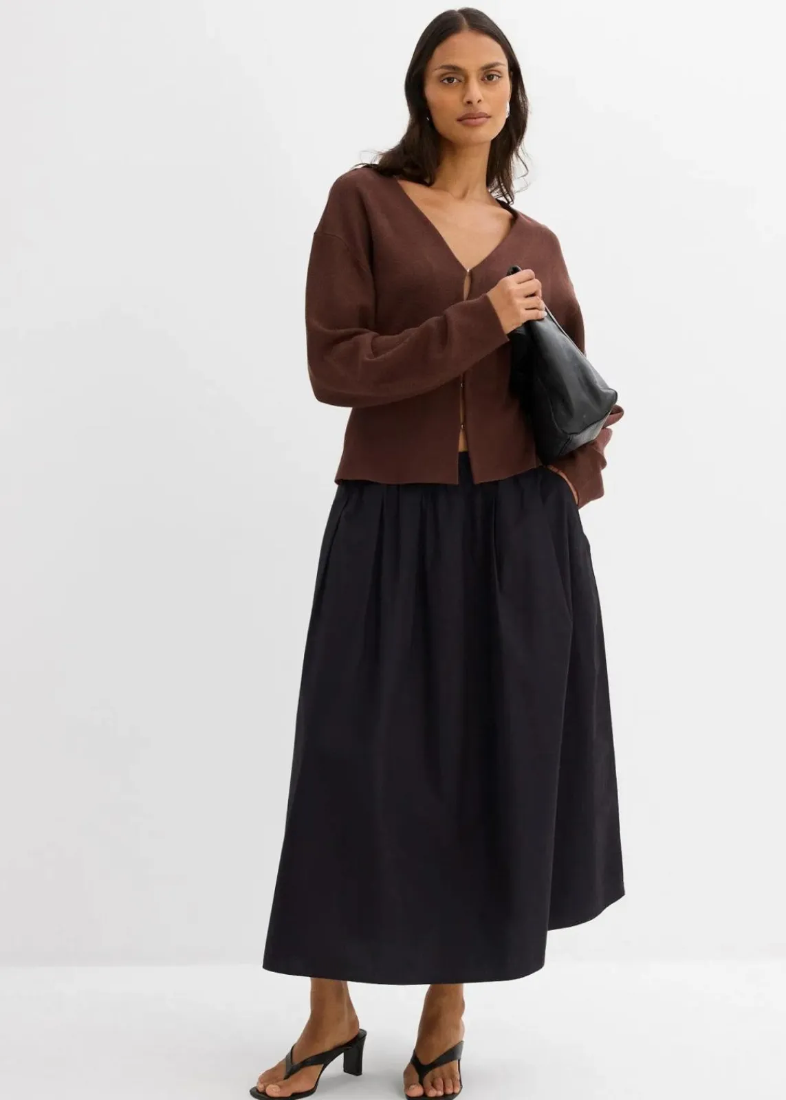 bonprix Pullover & Strickjacken|Strickmode^Strickjacke aus Viskose-Mix braun