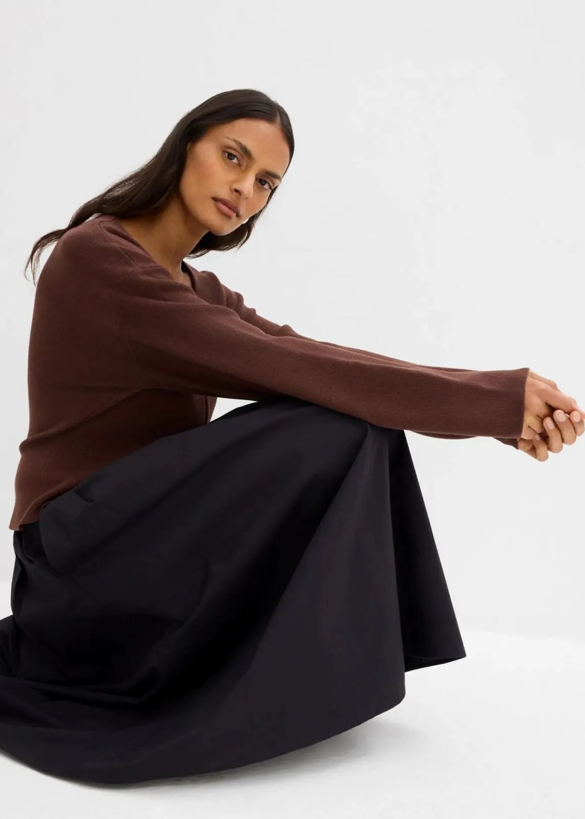 bonprix Pullover & Strickjacken|Strickmode^Strickjacke aus Viskose-Mix braun