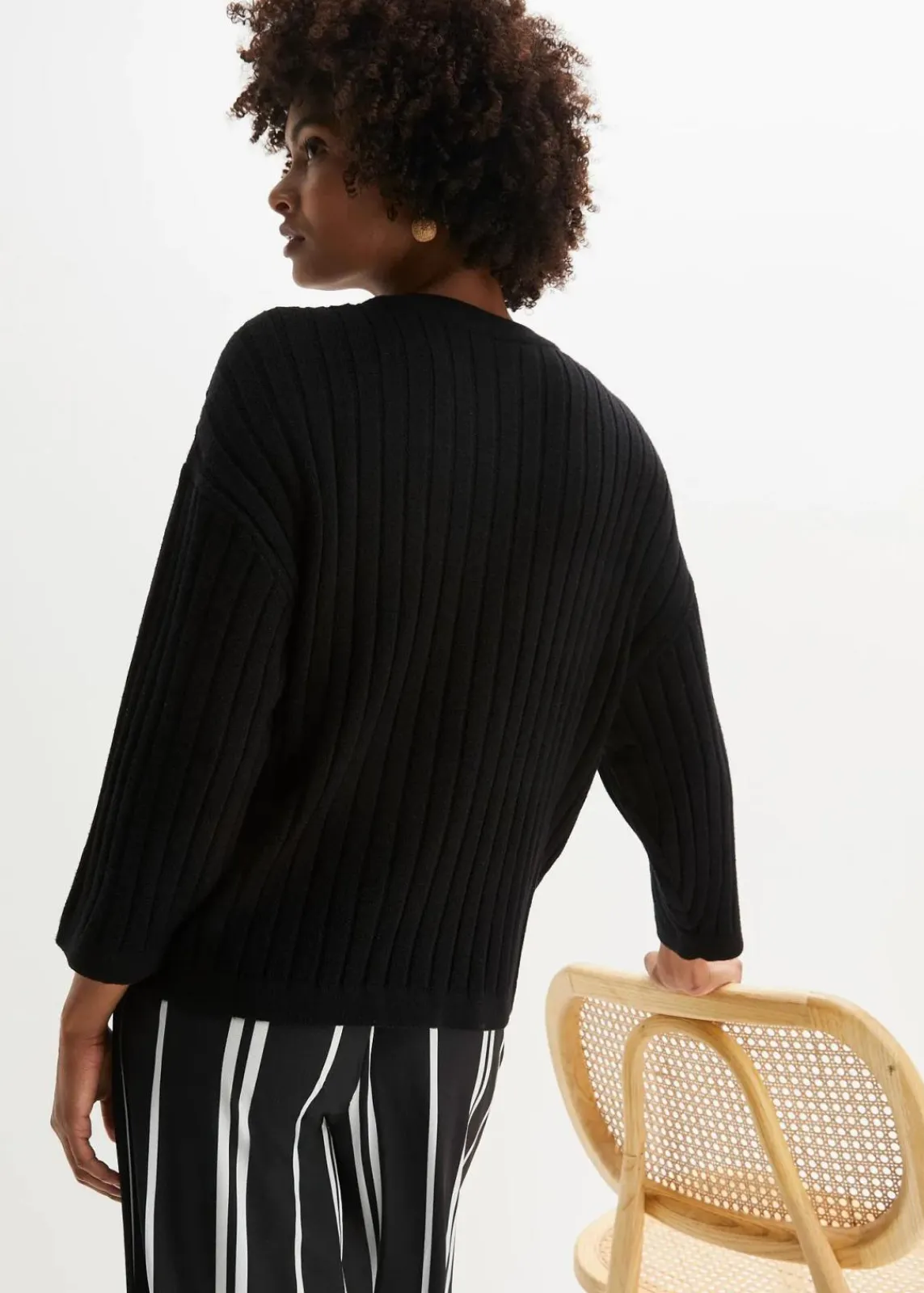 bonprix Bekleidung·Umstandsmode|Strickmode^Strickjacke aus Viskose-Mix schwarz