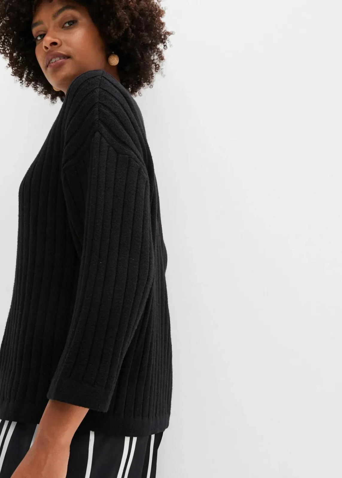 bonprix Bekleidung·Umstandsmode|Strickmode^Strickjacke aus Viskose-Mix schwarz