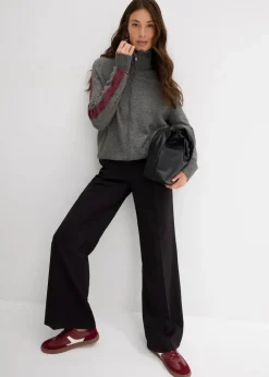bonprix Strickmode|Pullover & Strickjacken^Strickjacke aus weichem Woll-Mix dunkelgrau meliert