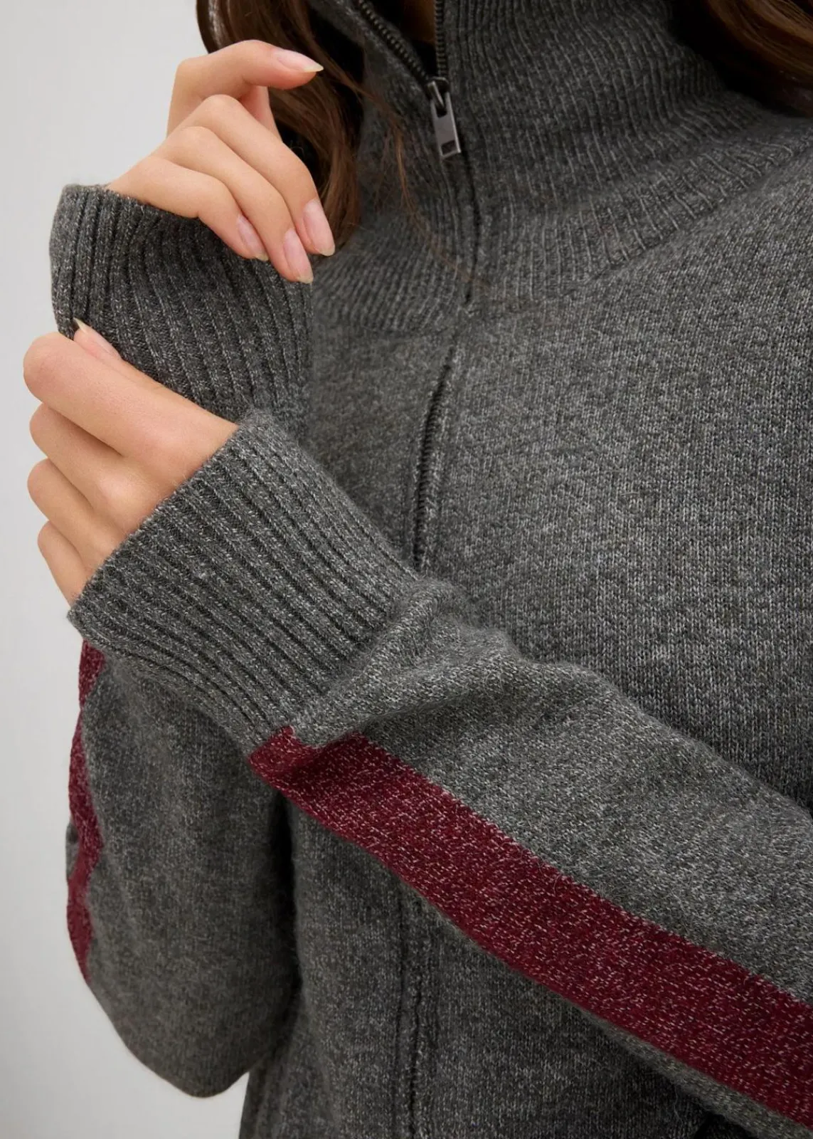 bonprix Strickmode|Pullover & Strickjacken^Strickjacke aus weichem Woll-Mix dunkelgrau meliert