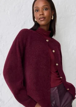 bonprix Bekleidung·Umstandsmode|Premium^Strickjacke aus wärmendem Alpaka-Mix ahornrot