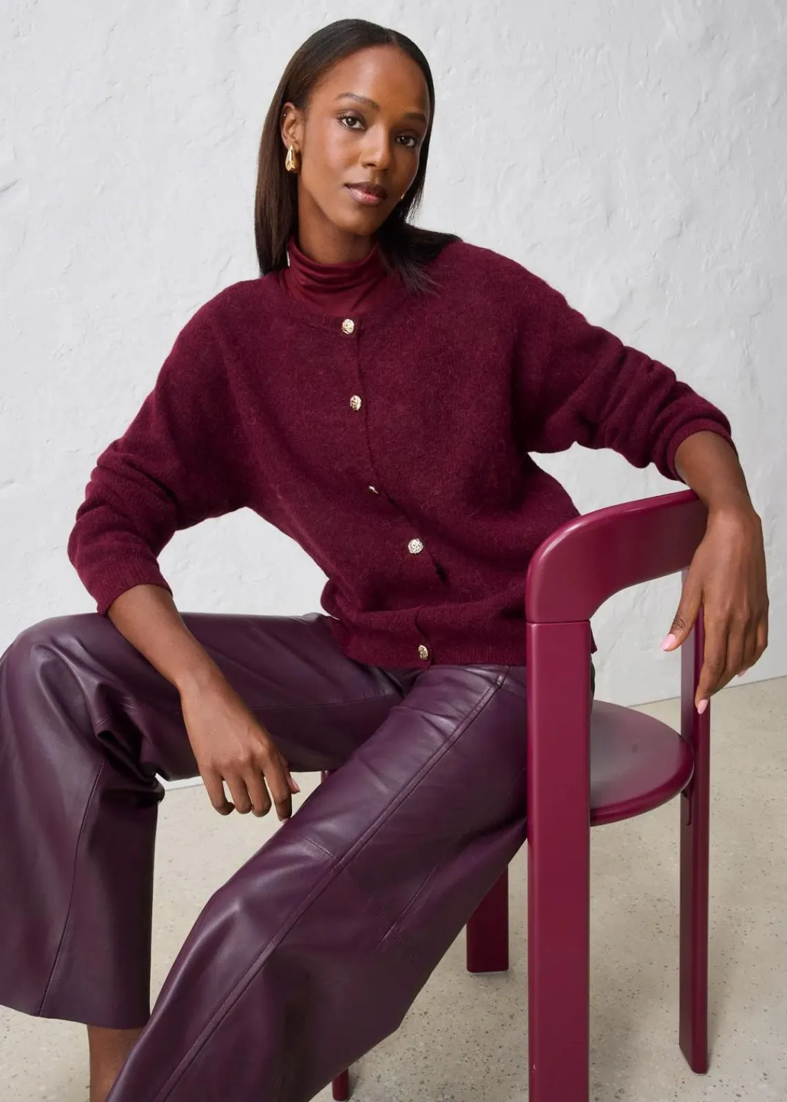 bonprix Bekleidung·Umstandsmode|Premium^Strickjacke aus wärmendem Alpaka-Mix ahornrot
