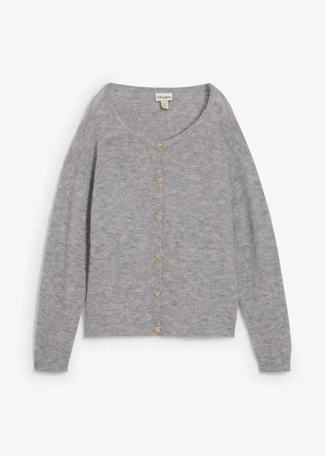 bonprix Bekleidung·Umstandsmode|Premium^Strickjacke aus wärmendem Alpaka-Mix hellgrau meliert
