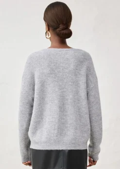 bonprix Bekleidung·Umstandsmode|Premium^Strickjacke aus wärmendem Alpaka-Mix hellgrau meliert