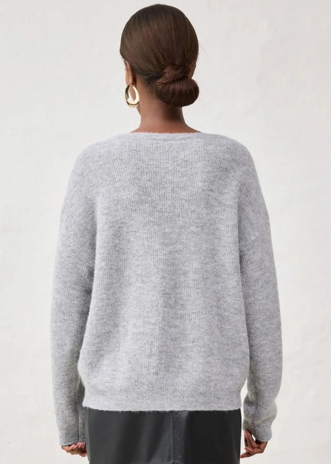 bonprix Bekleidung·Umstandsmode|Premium^Strickjacke aus wärmendem Alpaka-Mix hellgrau meliert