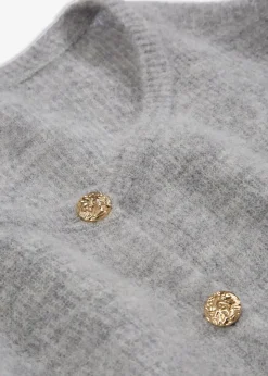 bonprix Bekleidung·Umstandsmode|Premium^Strickjacke aus wärmendem Alpaka-Mix hellgrau meliert