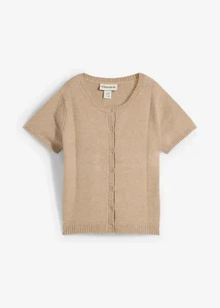 bonprix Bekleidung·Umstandsmode|Nachhaltigere Materialien^Strickjacke, Kurzarm beige meliert