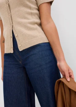 bonprix Bekleidung·Umstandsmode|Nachhaltigere Materialien^Strickjacke, Kurzarm beige meliert