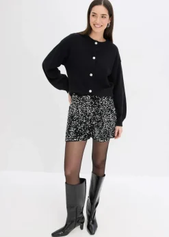 bonprix Bekleidung·Umstandsmode|Bekleidung·Jeans^Strickjacke mit dekorativen Knöpfen schwarz