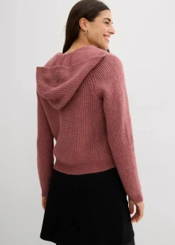 bonprix Bekleidung·Umstandsmode|Bekleidung·Jeans^Strickjacke mit Kapuze softbeere