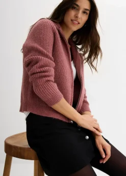 bonprix Bekleidung·Umstandsmode|Bekleidung·Jeans^Strickjacke mit Kapuze softbeere