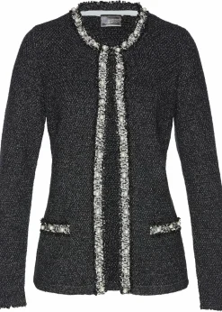 bonprix Bekleidung·Umstandsmode|Bekleidung·Jeans^Strickjacke mit Perlen schwarz