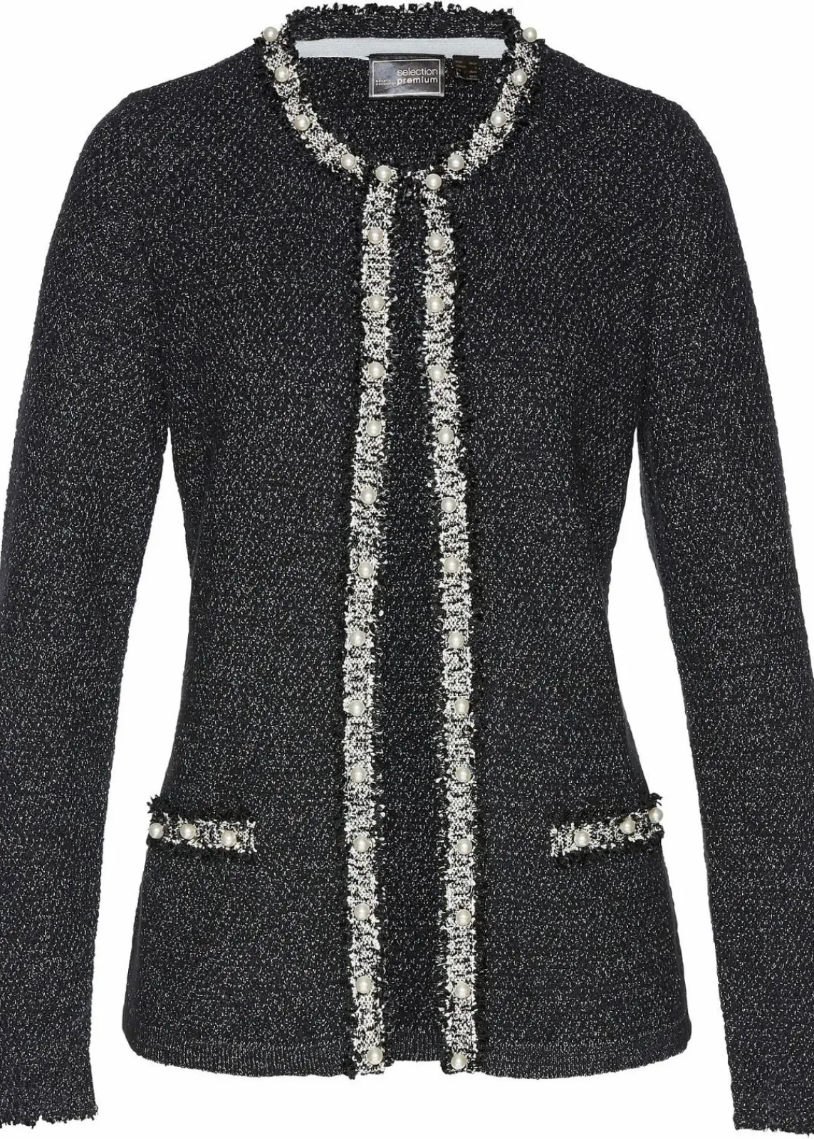 bonprix Bekleidung·Umstandsmode|Bekleidung·Jeans^Strickjacke mit Perlen schwarz