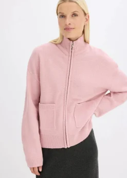bonprix Bekleidung·Umstandsmode|Strickmode^Strickjacke mit Reißverschluss aschrosa