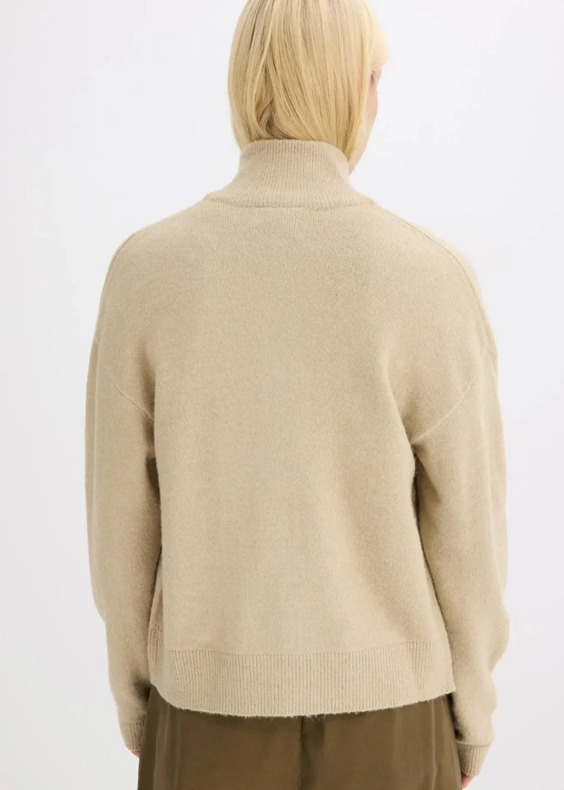 bonprix Bekleidung·Umstandsmode|Strickmode^Strickjacke mit Reißverschluss mattschilf