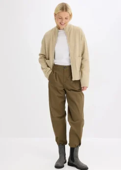 bonprix Bekleidung·Umstandsmode|Strickmode^Strickjacke mit Reißverschluss mattschilf