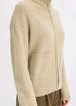 bonprix Bekleidung·Umstandsmode|Strickmode^Strickjacke mit Reißverschluss mattschilf