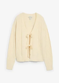 bonprix Bekleidung·Umstandsmode|Strickmode^Strickjacke mit Schleifen natur