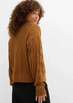 bonprix Bekleidung·Umstandsmode|Strickmode^Strickjacke mit Schleifen nougat