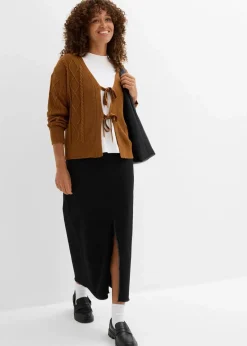 bonprix Bekleidung·Umstandsmode|Strickmode^Strickjacke mit Schleifen nougat