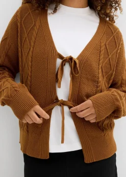 bonprix Bekleidung·Umstandsmode|Strickmode^Strickjacke mit Schleifen nougat