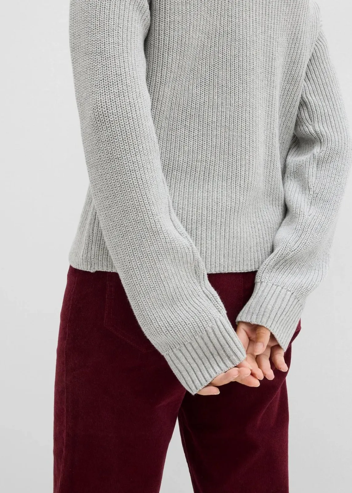bonprix Pullover & Strickjacken|Strickmode^Strickjacke mit Schleifen-Detail hellgrau meliert