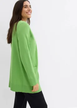 bonprix Bekleidung·Umstandsmode|Bekleidung·Röcke^Strickjacke mit Taschen, Langarm kleegrün