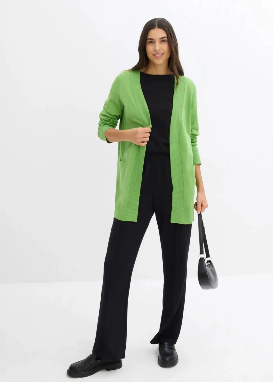 bonprix Bekleidung·Umstandsmode|Bekleidung·Röcke^Strickjacke mit Taschen, Langarm kleegrün