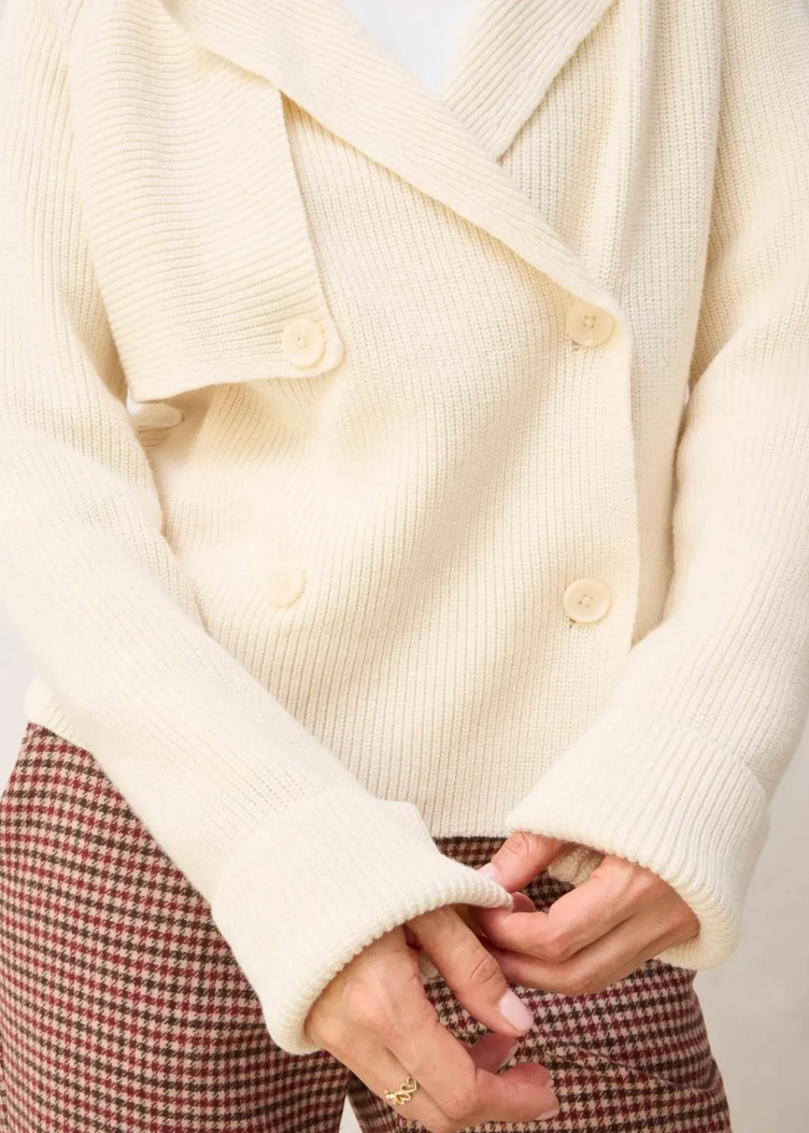 bonprix Pullover & Strickjacken|Strickmode^Strickjacke mit Wolle naturbeige