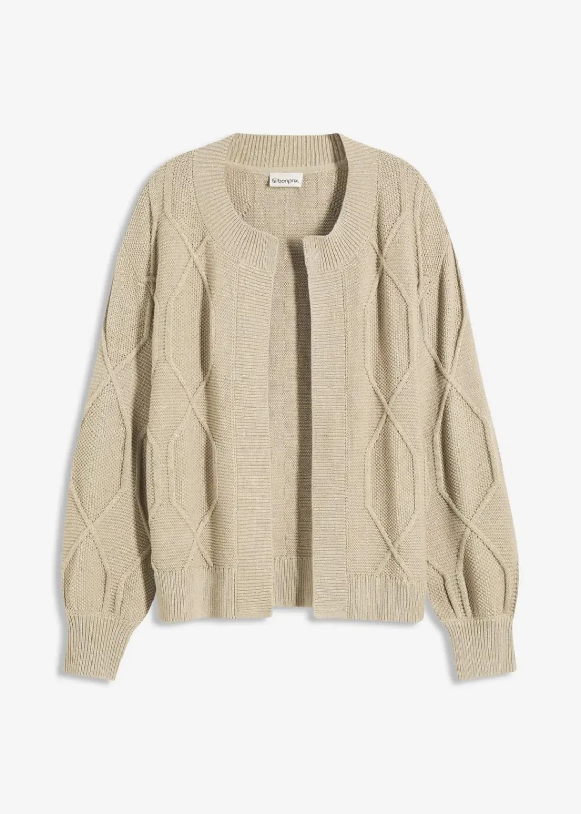 bonprix Bekleidung·Umstandsmode|Bekleidung·Jeans^Strickjacke mit Zopfmuster mattschilf meliert