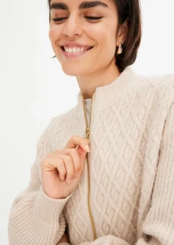 bonprix Bekleidung·Umstandsmode|Bekleidung·Jeans^Strickjacke mit Zopmuster beige meliert