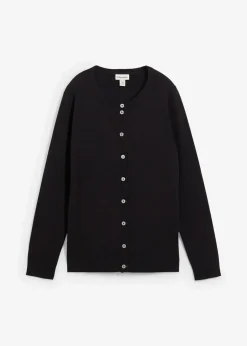bonprix Bekleidung·Umstandsmode|Bekleidung·Röcke^Strickjacke, Rundhals schwarz