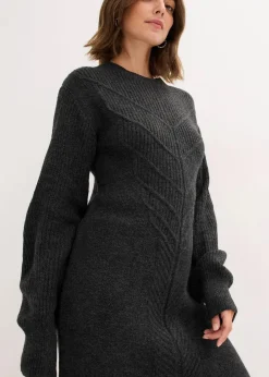 bonprix Bekleidung·Umstandsmode|Bekleidung·Pullover & Strickjacken^Strickkleid anthrazit meliert