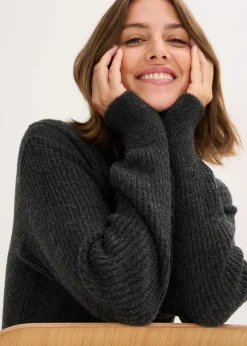 bonprix Bekleidung·Umstandsmode|Bekleidung·Pullover & Strickjacken^Strickkleid anthrazit meliert
