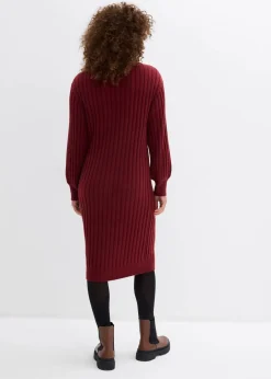 bonprix Kleider|Strickmode^Strickkleid rubinrot